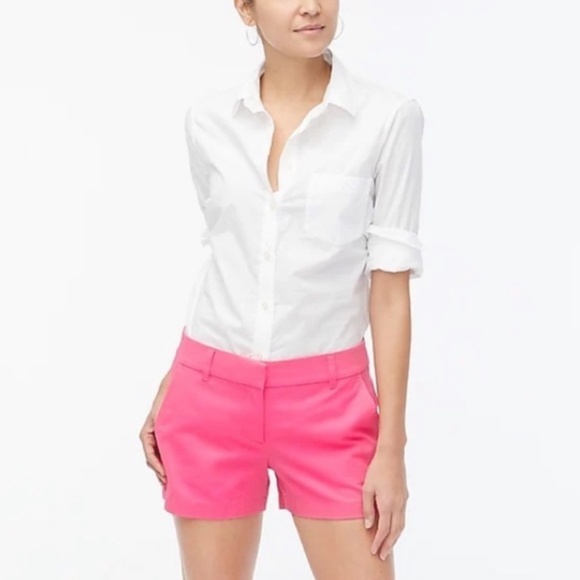 J. CREW Hot Pink Classic Chino Shorts Size 10 - Picture 1 of 9